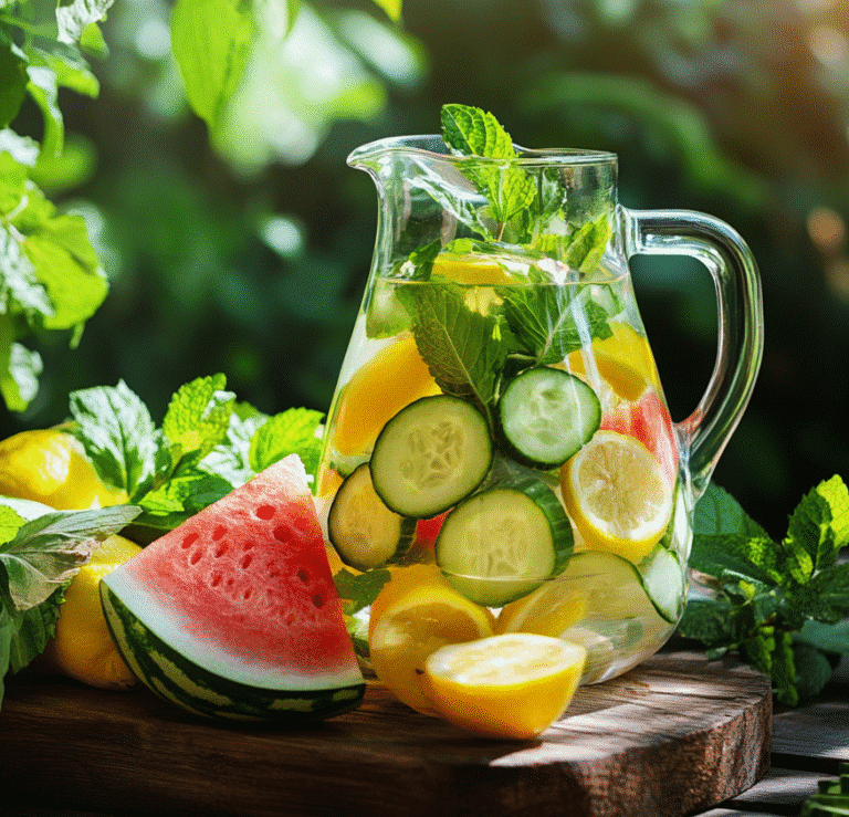 detox drink for summer with fresh ingredients