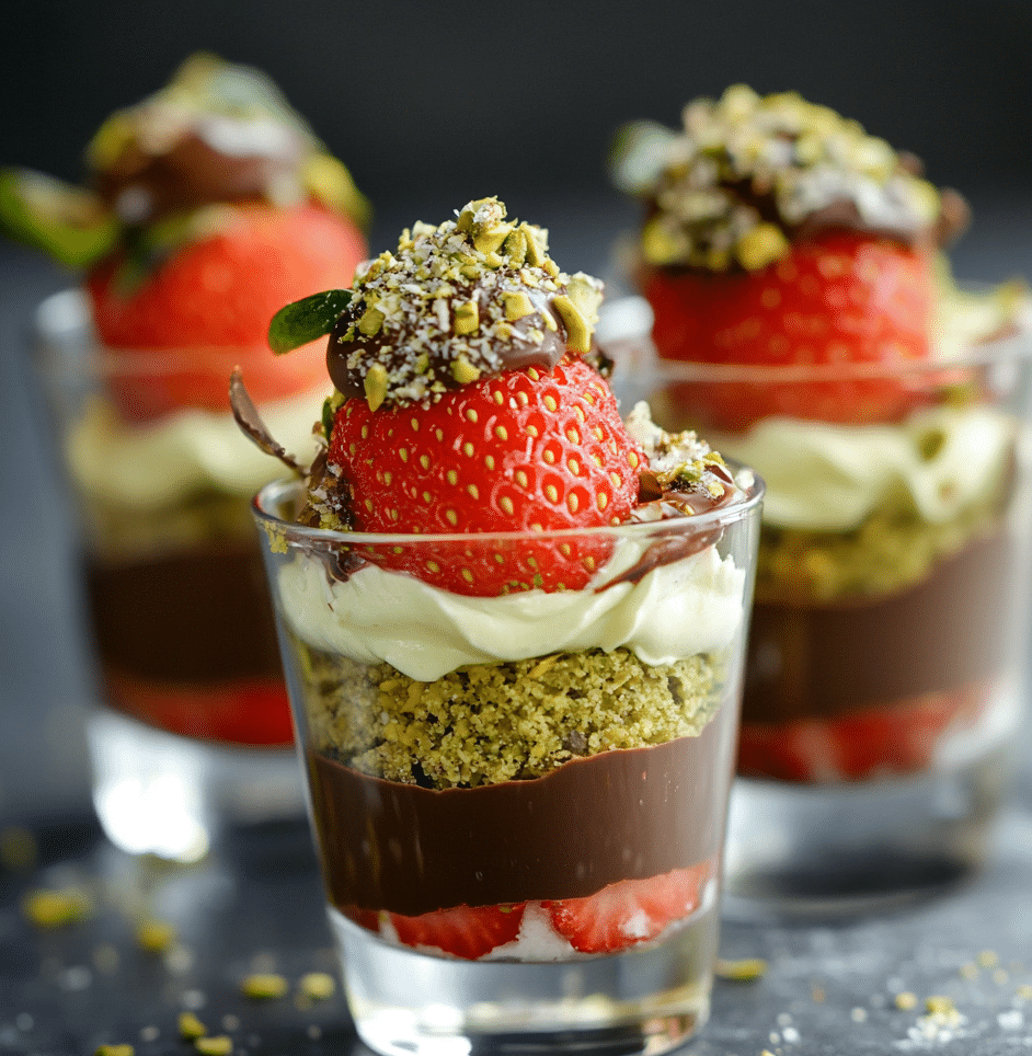 Elegant dubai chocolate strawberries dessert