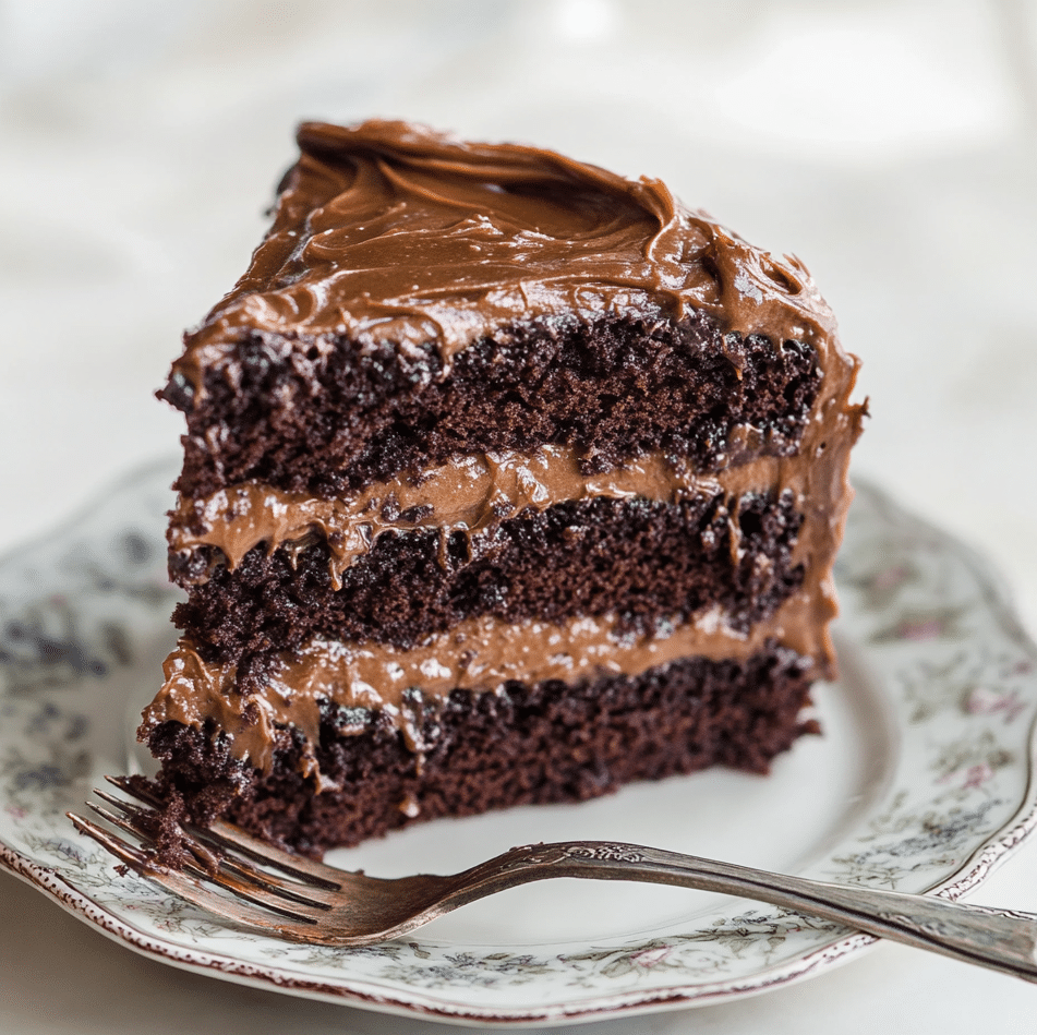 slice of german chocolate cake served on plate