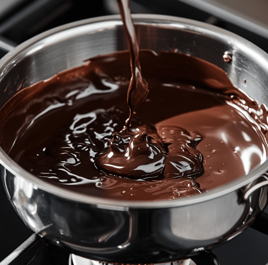 Melting vegan chocolate for pistachio treats