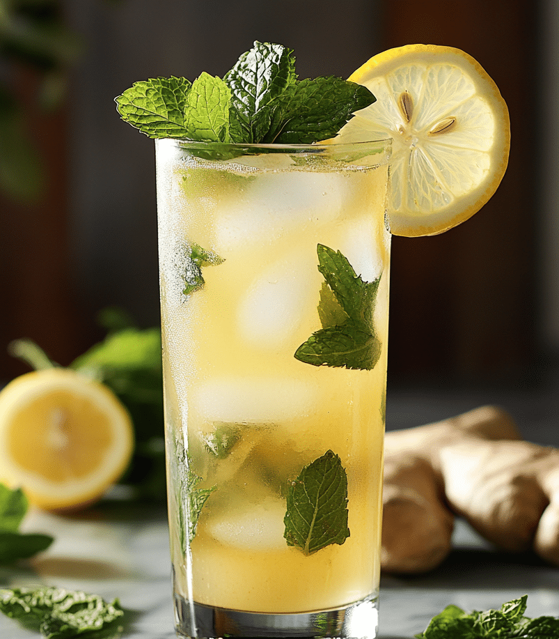 Finished Brazilian Mounjaro drink with garnish