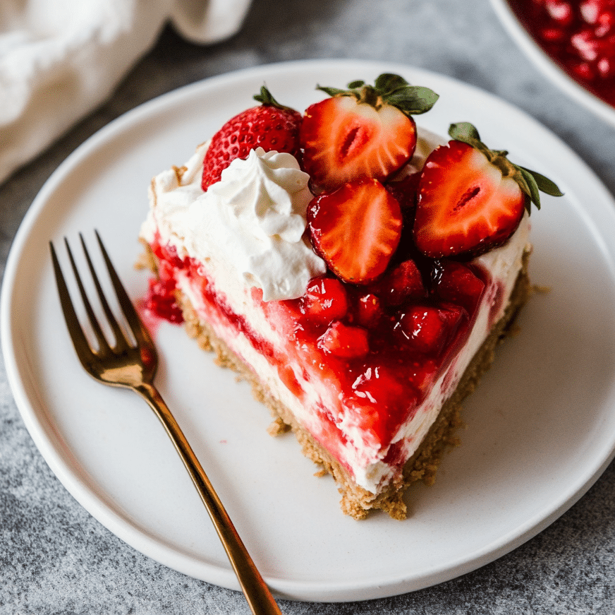Served strawberry cake and cheesecake slice