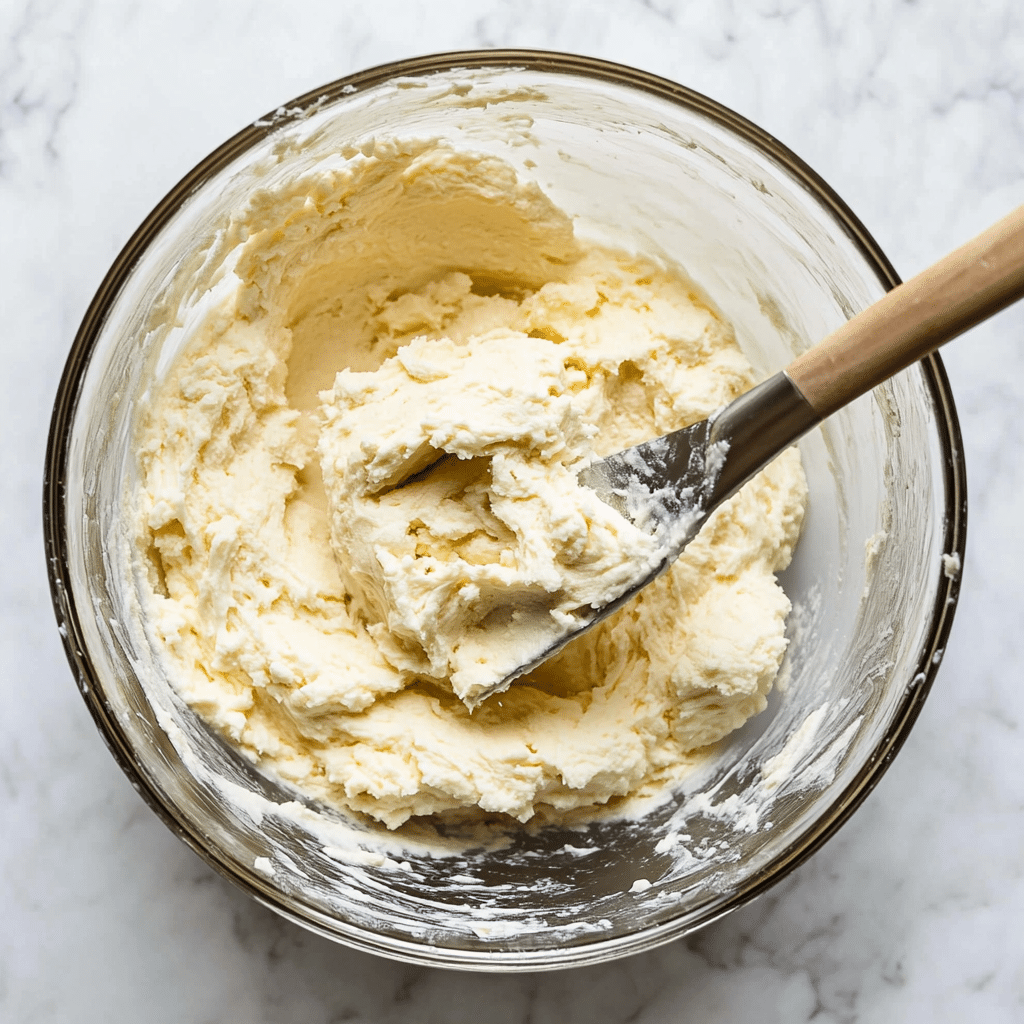 Folding sponge batter for princess cake