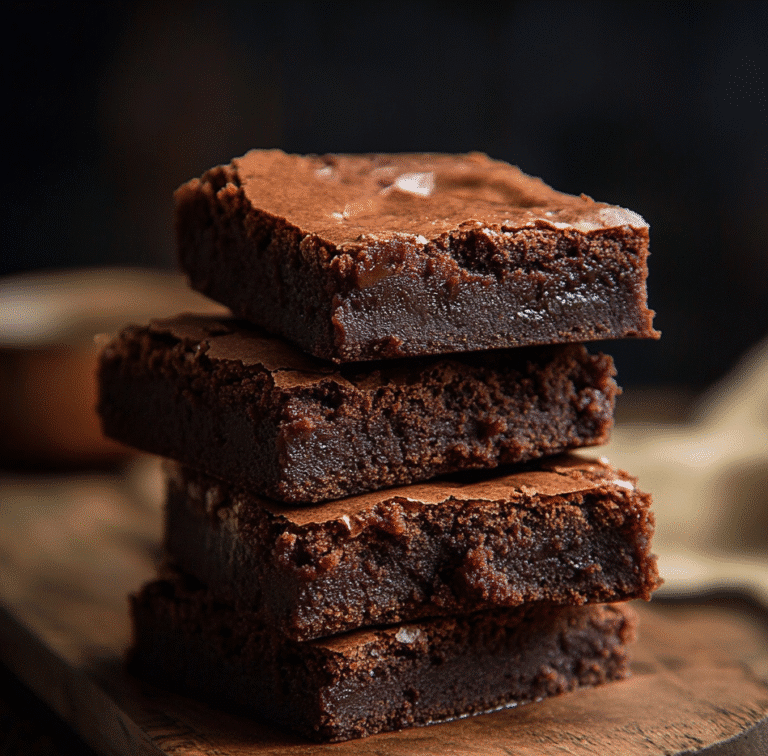 protein brownies stack with ingredients