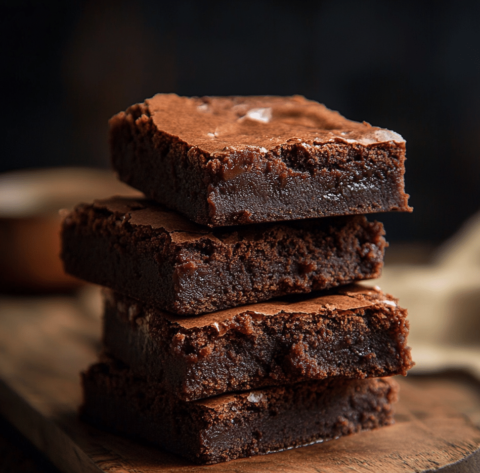 protein brownies stack with ingredients