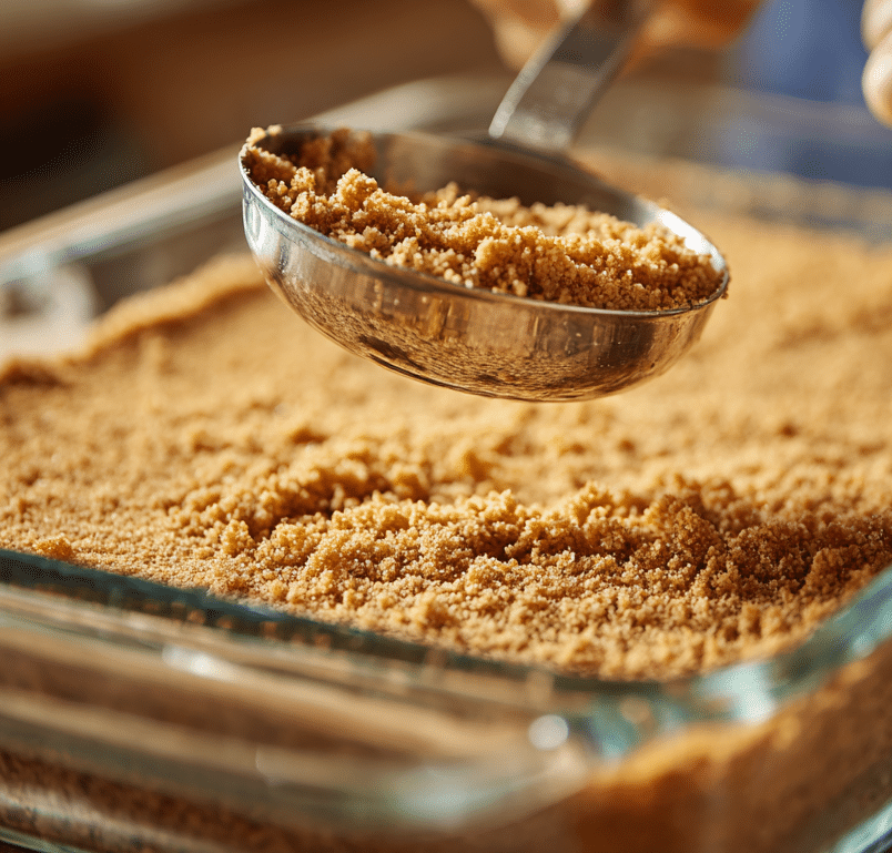 Pressing Graham Cracker Crust for Blueberry Delight