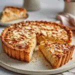 Gluten-free Bakewell tart with almond topping