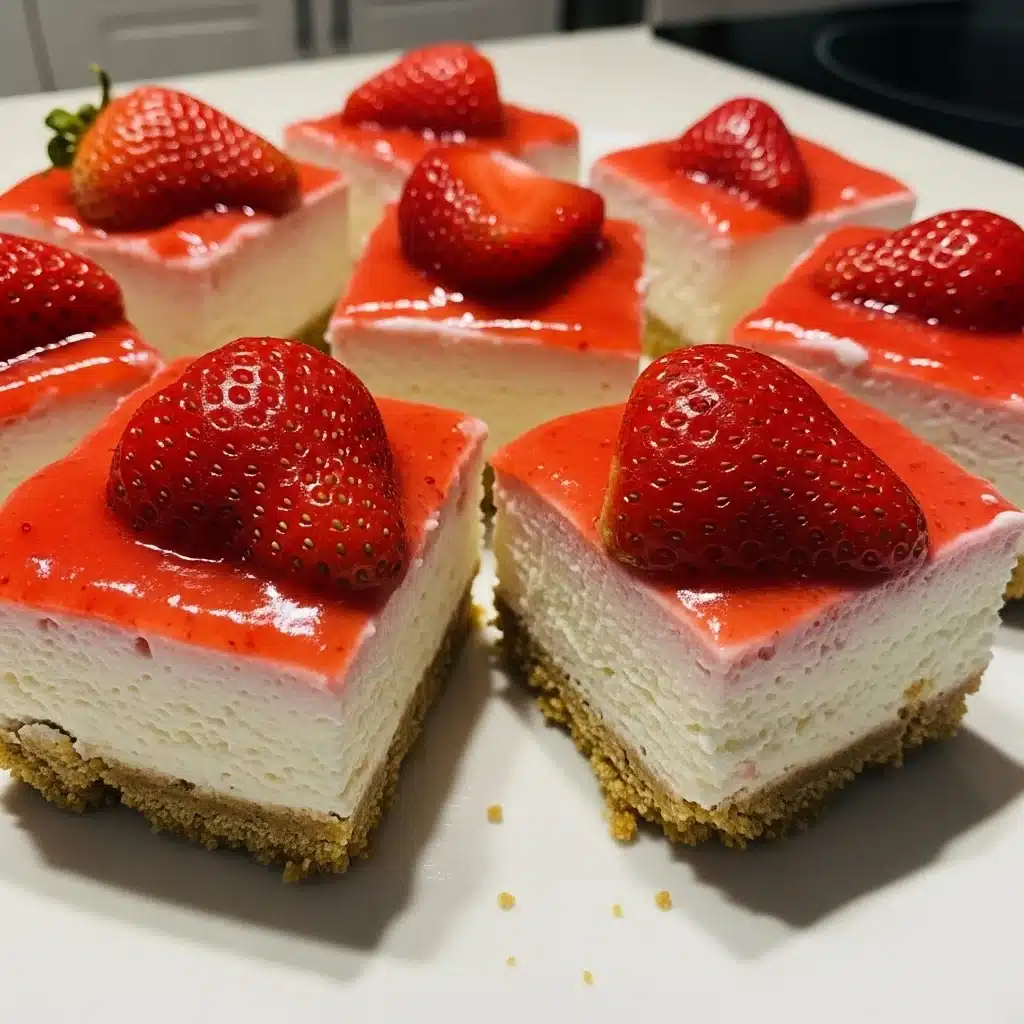 Frozen Strawberry Cheesecake Bars