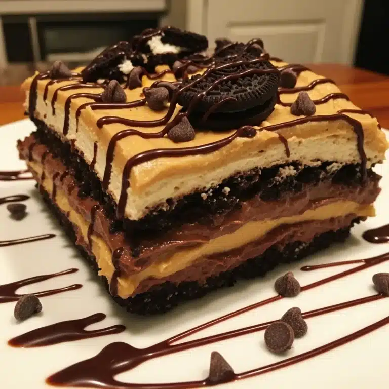Chocolate Peanut Butter Lasagna Dessert