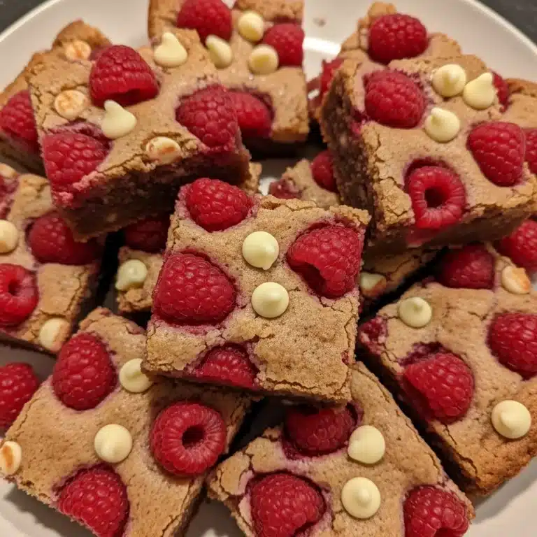 Raspberry White Chocolate Blondies