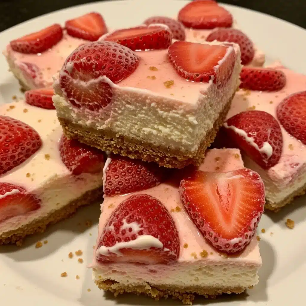 Frozen Strawberry Cheesecake Bars