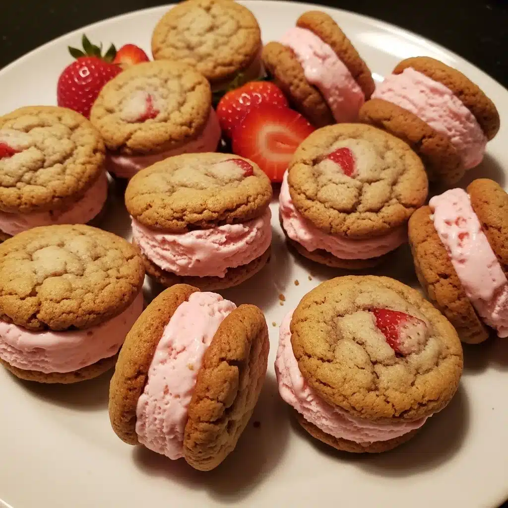 Strawberry Ice Cream Sandwich Cookies