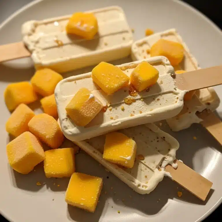 Mango Coconut Ice Cream Bars (No Machine)
