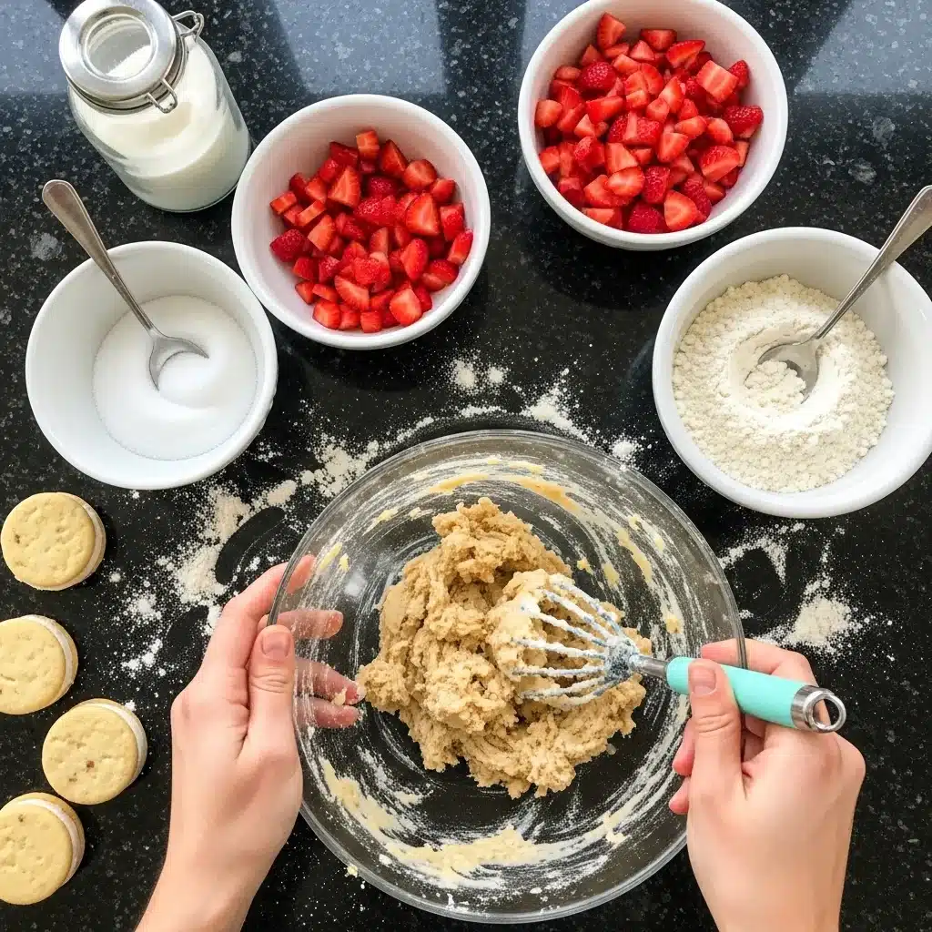 Strawberry Ice Cream Sandwich Cookies