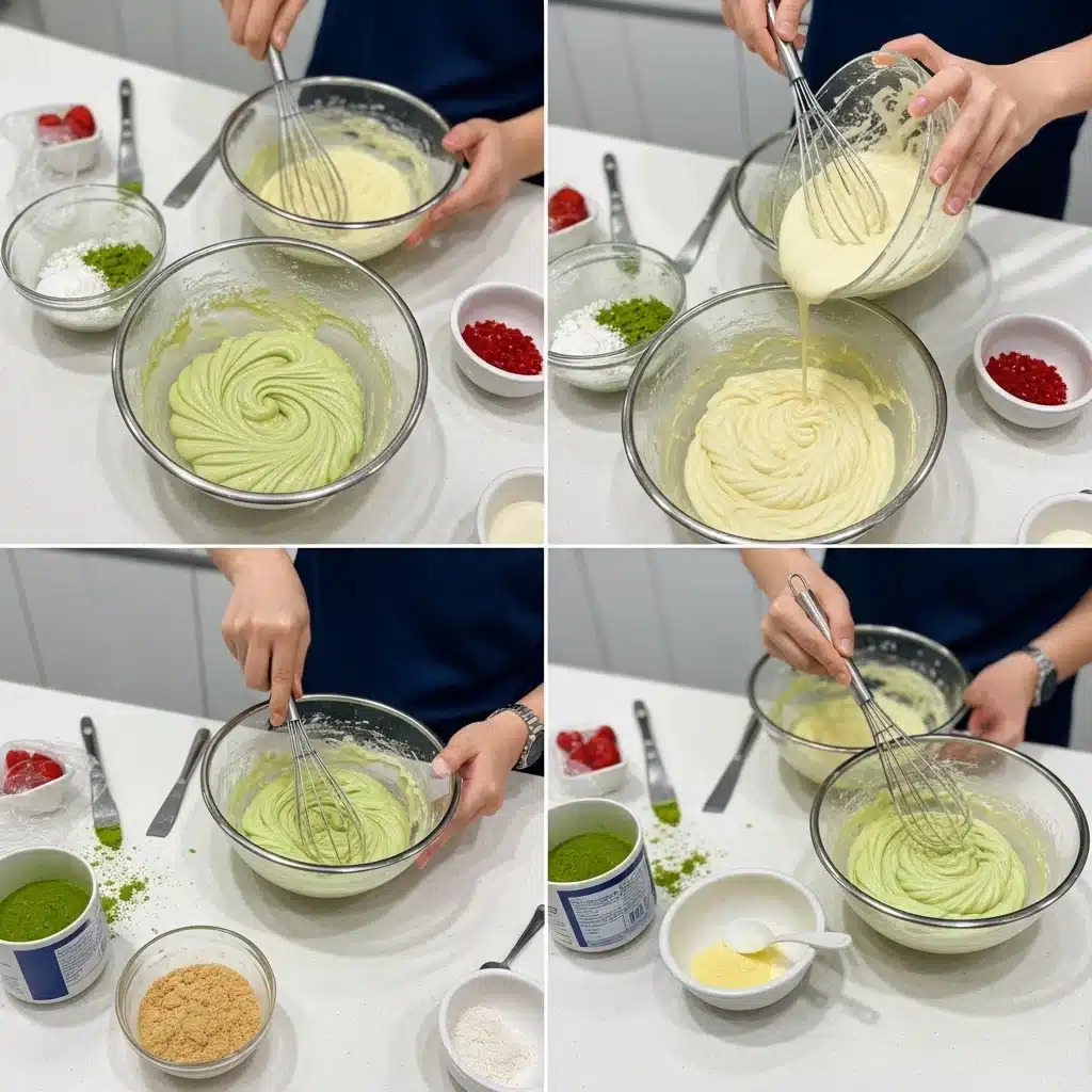 Matcha Strawberry Cloud Cake
