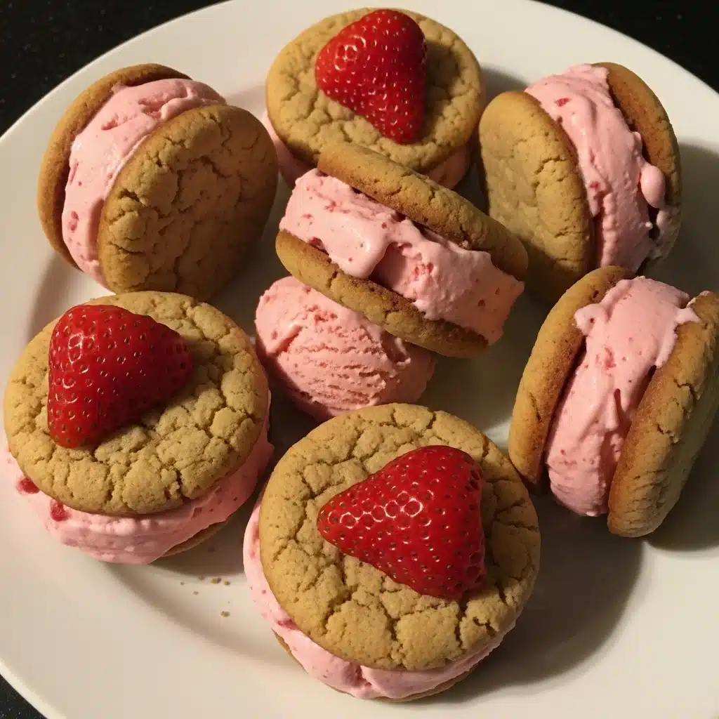 Strawberry Ice Cream Sandwich Cookies